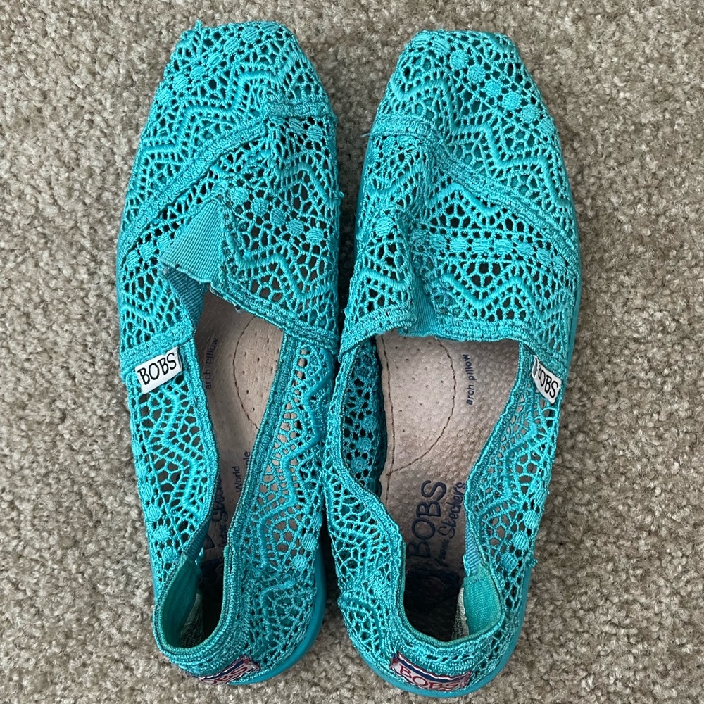 Skechers Women's Teal Crochet Flats